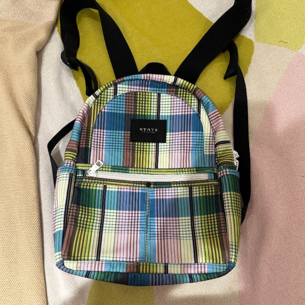 mini State plaid backpack